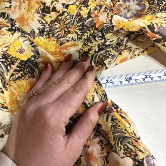 Free People We The Free Cool Meadow Floral Smocked Boho Top XS Cotton Yellow  EU - Picture 9 of 16